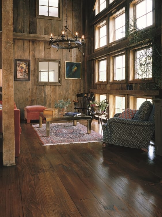 eastern white pine floor in living room