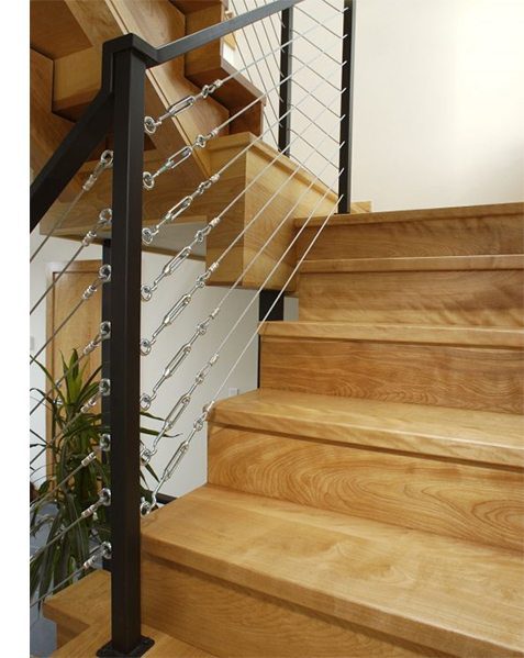 Cables will make for a highly complementary, modern handrail.