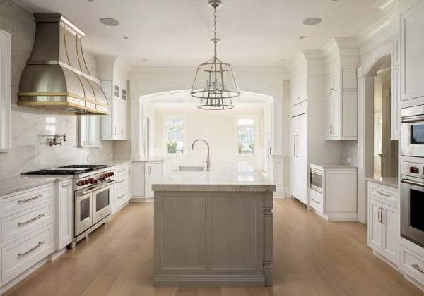 light hardwood flooring in kitchen