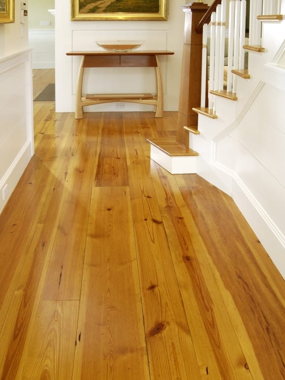 heart pine flooring in hallway